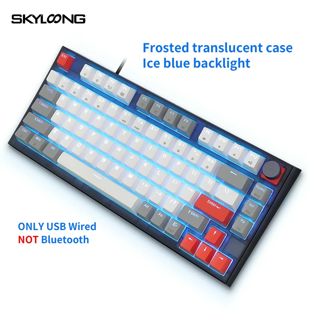 Skyloong Gk75 Wired - Grey-white-red (Mechanical & Hot-swappable Knob) Gaming Keyboard (Switch Gateron 3.0 Yellow) English / Arabic Layout-144741 Skyloong Gk75 Wired - Grey-white-red (Mechanical & Hot-swappable Knob) Gaming Keyboard (Switch Gateron 3.0 Yellow) English / Arabic Layout-144741