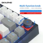 Skyloong Gk75 Wired - Grey-white-red (Mechanical & Hot-swappable Knob) Gaming Keyboard (Switch Gateron 3.0 Yellow) English / Arabic Layout-144742