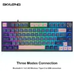 Skyloong Gk75 Three Modes Connection - Blue-pink (Mechanical & Hot-swappable Knob) Gaming Keyboard (Switch Brown) English / Arabic Layout-0