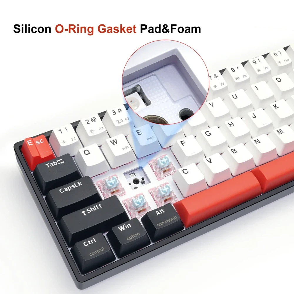 Skyloong Gk61 Wired Black/White/Red QMK/VIA Gaming Keyboard - Switches Gaterom Yellow - English / Arabic Layout-144758 Skyloong Gk61 Wired Black/White/Red QMK/VIA Gaming Keyboard - Switches Gaterom Yellow - English / Arabic Layout-144758