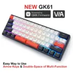 Skyloong Gk61 Wired Black/White/Red QMK/VIA Gaming Keyboard - Switches Gaterom Yellow - English / Arabic Layout-144760