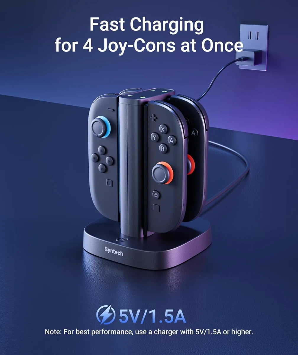 Syntech JoyCon Charger Dock (4-in-1, Switch 2 Compatible)-146211 Syntech JoyCon Charger Dock (4-in-1, Switch 2 Compatible)-146211
