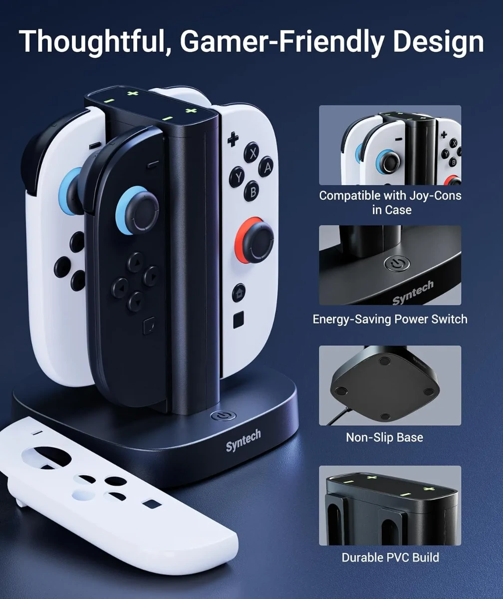 Syntech JoyCon Charger Dock (4-in-1, Switch 2 Compatible)-146212 Syntech JoyCon Charger Dock (4-in-1, Switch 2 Compatible)-146212