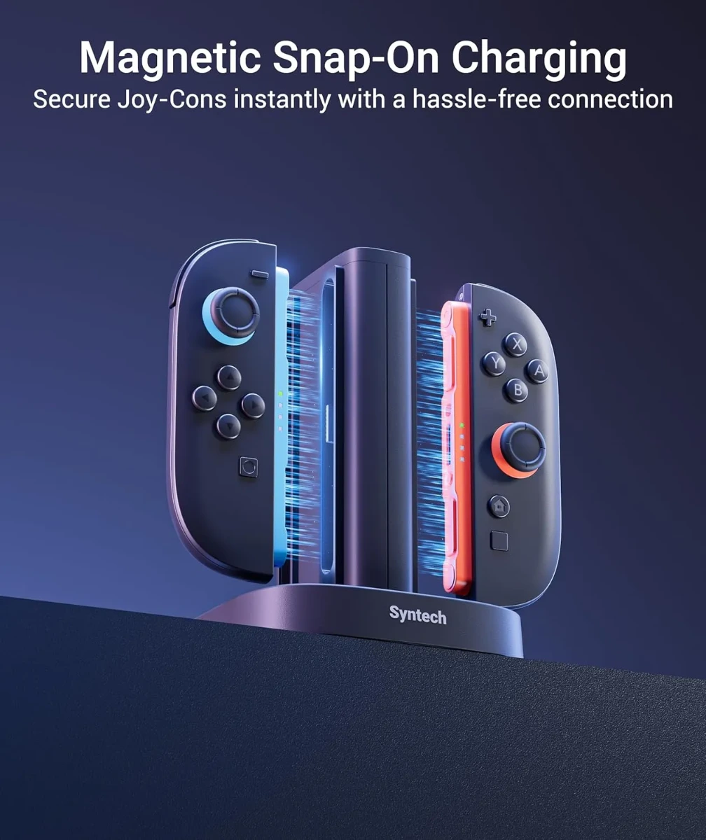Syntech JoyCon Charger Dock (4-in-1, Switch 2 Compatible)-146213 Syntech JoyCon Charger Dock (4-in-1, Switch 2 Compatible)-146213