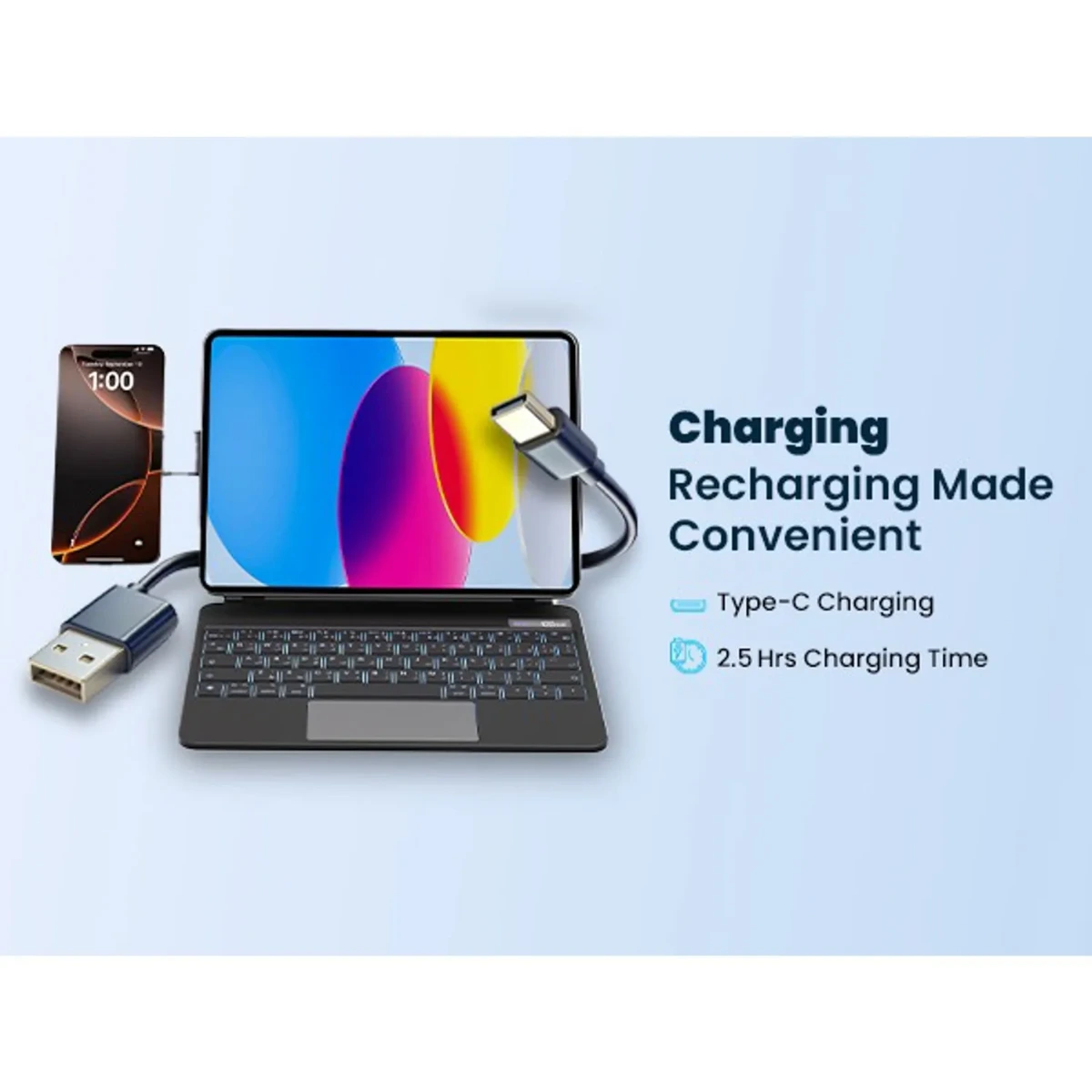 Powerology Dynaboard Wireless Keyboard Case for iPad Pro 13" (M4), MagSafe Phone Holder-146298 Powerology Dynaboard Wireless Keyboard Case for iPad Pro 13" (M4), MagSafe Phone Holder-146298