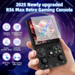 R36 Max Retro Handheld Game Console With 64g Built-in 10000+ Games - Indigo Blue-146426