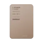 MOMAX 1-POWER F.PASS⁺ 10000MAH MAGNETIC BATTERY PACK WITH BUILT-IN CABLE - SANDSTONE-145927