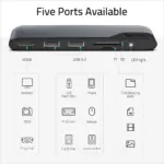 Syntech USB C Hub 5-in-1 USB C to HDMI Adapter with SD MicroSD Card Reader 2 USB3 Ports-145094