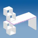 Gaming Desk With Detachable Cube Shelves RGB – White-145215