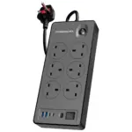 Powerology 6AC 2990W Power Strip PD 20W - Black-0