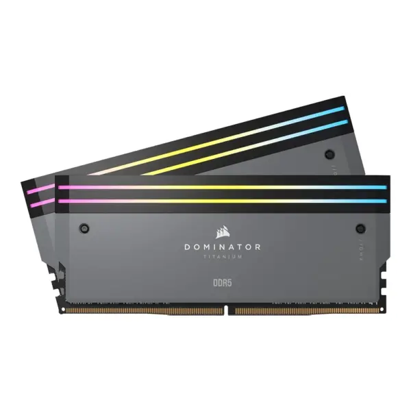 Corsair Dominator Titanium RGB DDR5 RAM 96GB (2x48GB) 6000MHz CL30-36-36-76 1.40V AMD Expo Intel XMP 3.0 Desktop Computer Memory – Gray-0