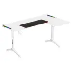 Twisted Minds WARRIOR L Shaped Gaming Desk RGB Right White - TM-Y-RW-RGB-0