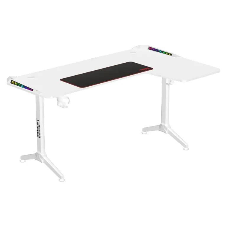 Twisted Minds WARRIOR L Shaped Gaming Desk RGB Right White - TM-Y-RW-RGB-0