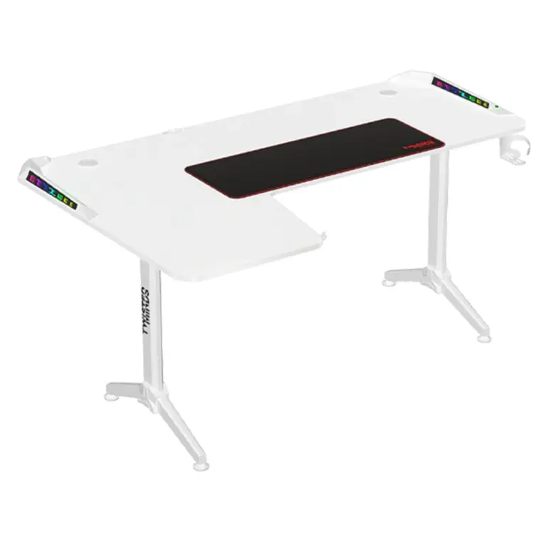 Twisted Minds WARRIOR L Shaped Gaming Desk RGB Left White - TM-Y-LW-RGB-0