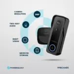 Powerology Smart Doorbell Camera - Black-145585