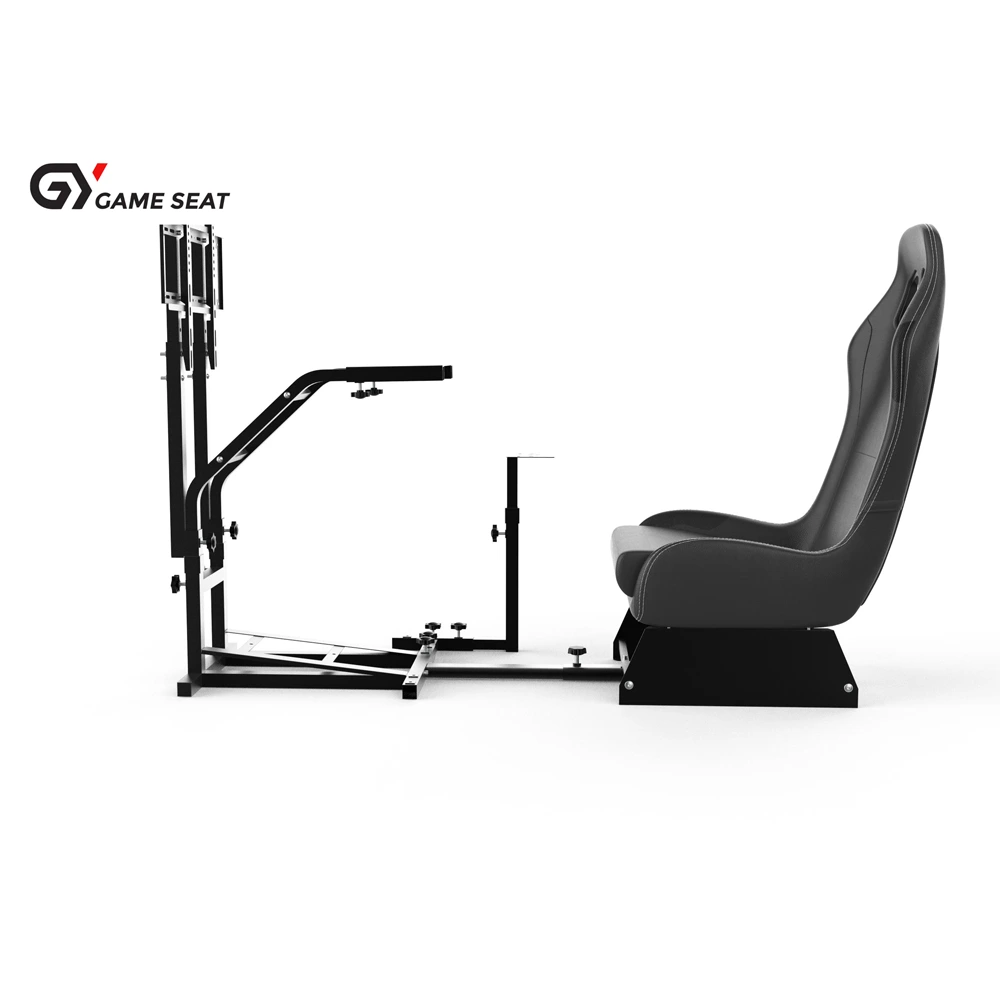 Gameseat GY032 Racing Simulator Cockpit with Monitor Mount – Black | Adjustable Steel Frame-145593 Gameseat GY032 Racing Simulator Cockpit with Monitor Mount – Black | Adjustable Steel Frame-145593