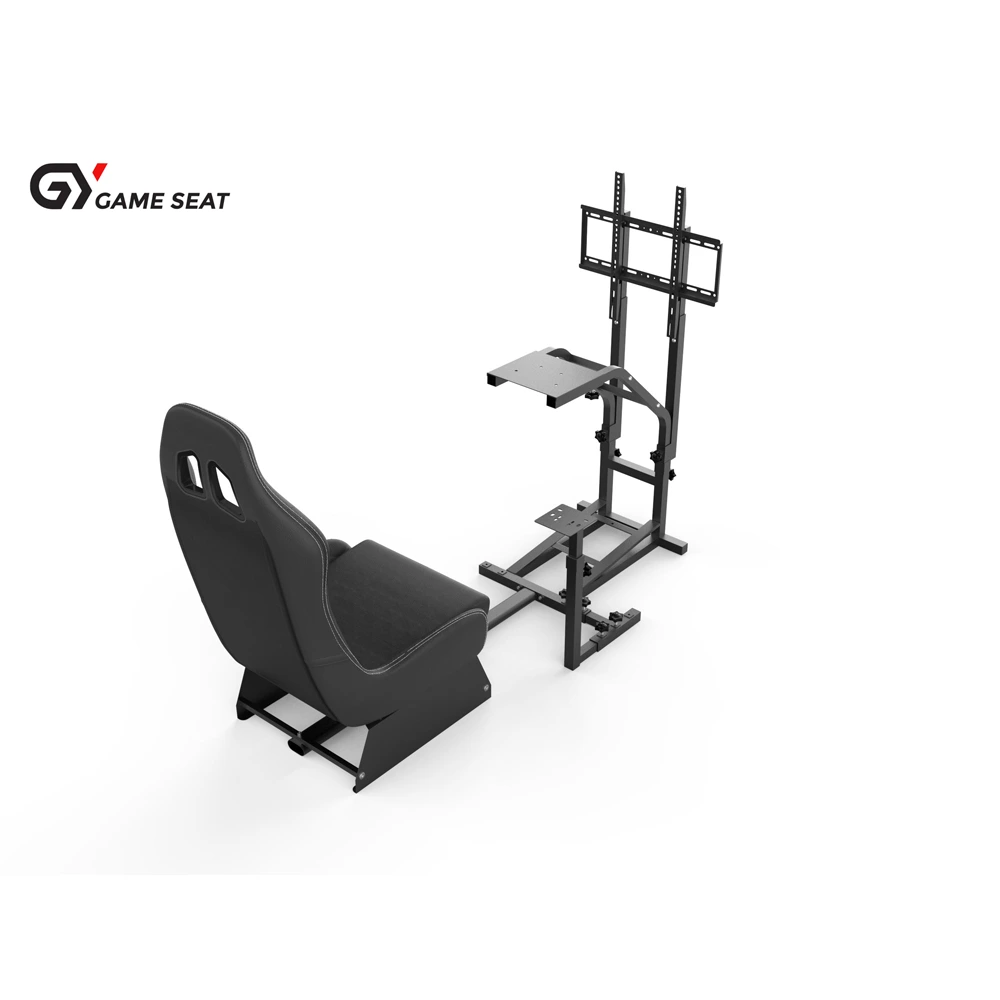 Gameseat GY032 Racing Simulator Cockpit with Monitor Mount – Black | Adjustable Steel Frame-145595 Gameseat GY032 Racing Simulator Cockpit with Monitor Mount – Black | Adjustable Steel Frame-145595