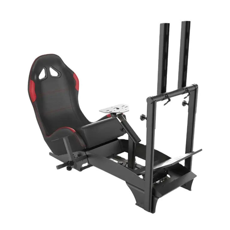 Gameseat GY-Extreme Racing Simulator Cockpit with Monitor Mount – Black/Red | Fully Adjustable Steel Frame & Sport Seat GY046-2-0