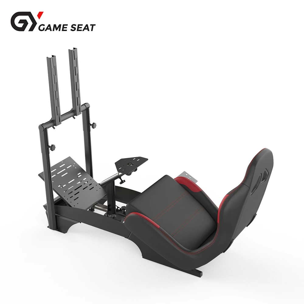 Gameseat GY-Extreme Racing Simulator Cockpit with Monitor Mount – Black/Red | Fully Adjustable Steel Frame & Sport Seat GY046-2-145598 Gameseat GY-Extreme Racing Simulator Cockpit with Monitor Mount – Black/Red | Fully Adjustable Steel Frame & Sport Seat GY046-2-145598