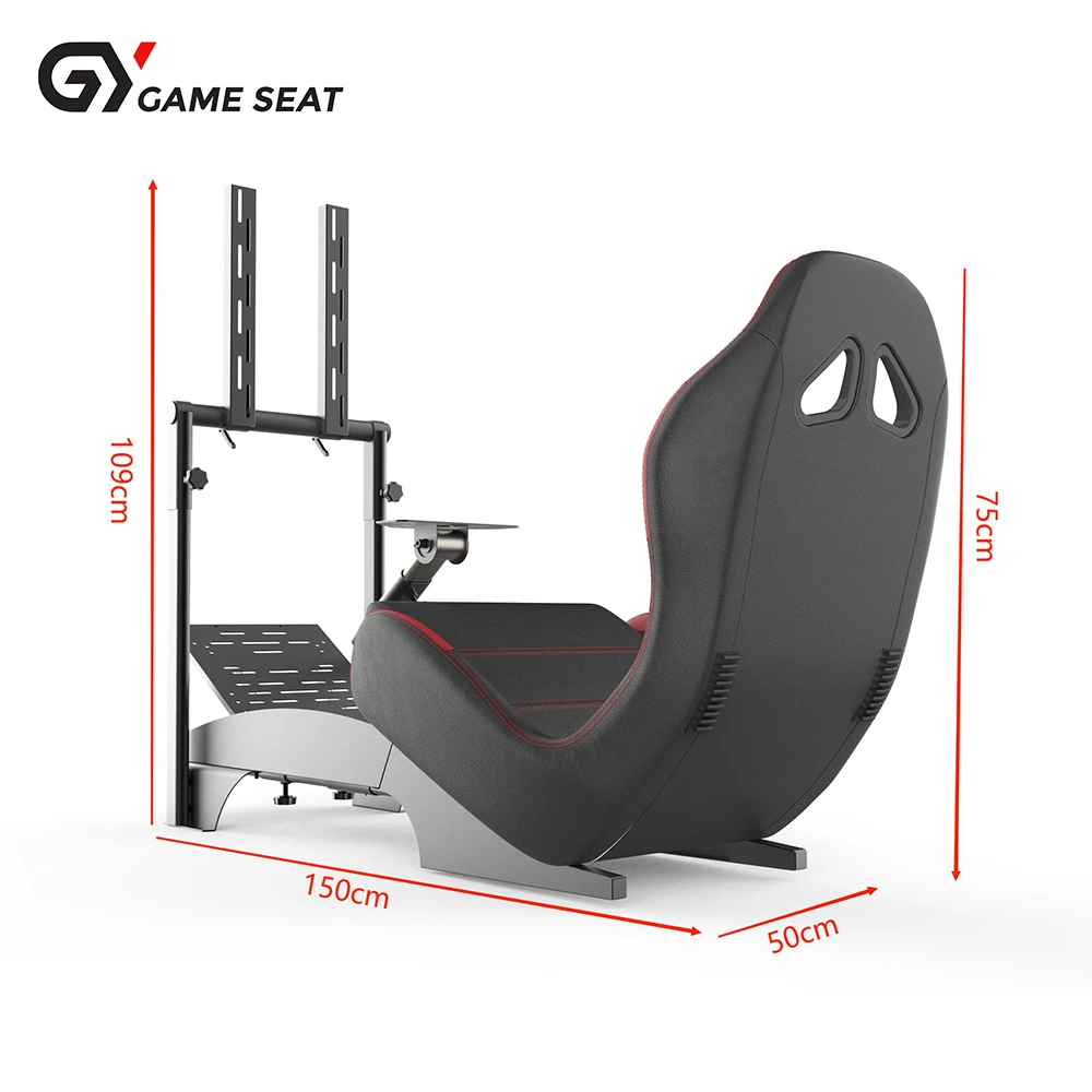 Gameseat GY-Extreme Racing Simulator Cockpit with Monitor Mount – Black/Red | Fully Adjustable Steel Frame & Sport Seat GY046-2-145600 Gameseat GY-Extreme Racing Simulator Cockpit with Monitor Mount – Black/Red | Fully Adjustable Steel Frame & Sport Seat GY046-2-145600
