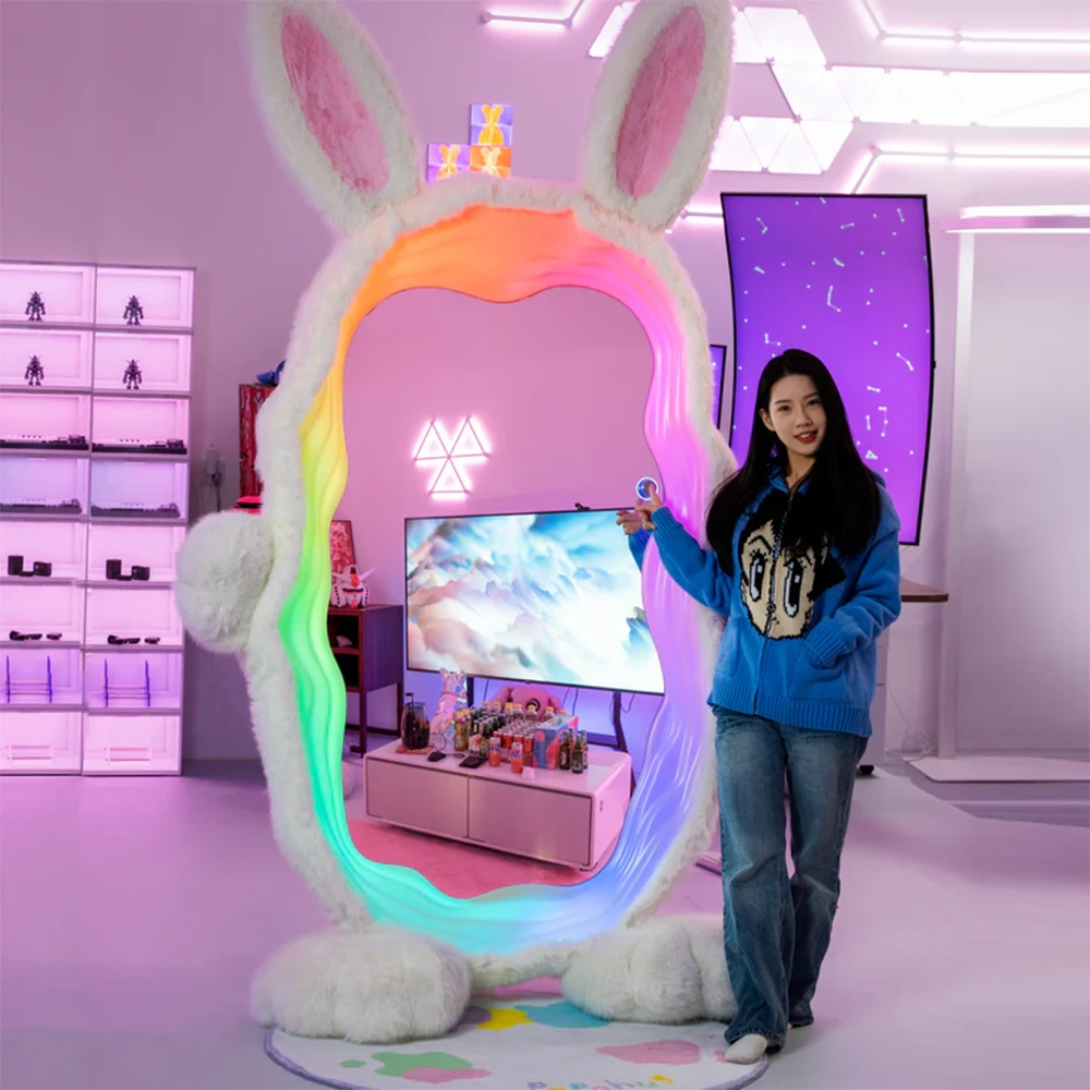 Ingrem Glowing Magic Bunny Mirror – RGB LED Full-Length Vanity Mirror-0 Ingrem Glowing Magic Bunny Mirror – RGB LED Full-Length Vanity Mirror-0