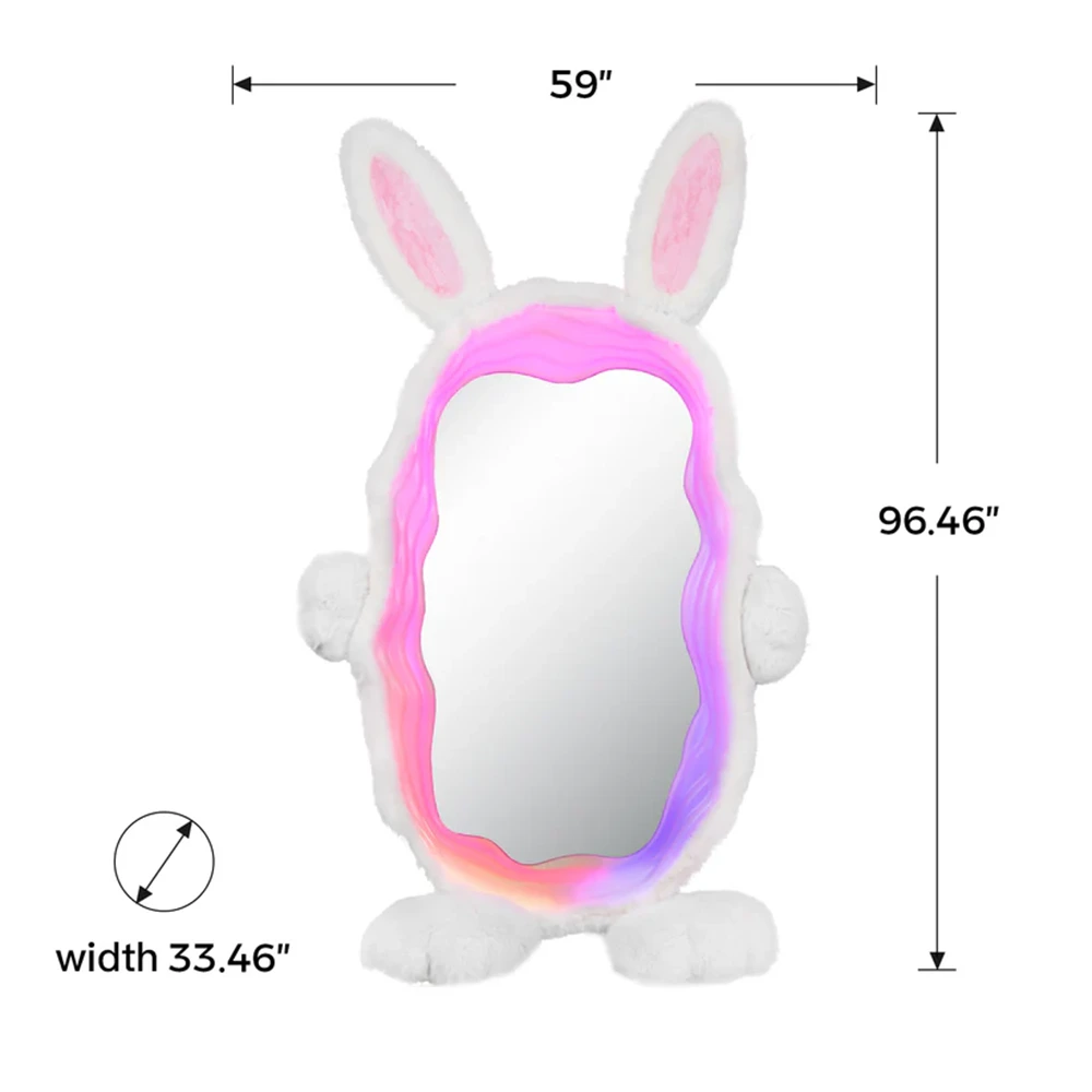 Ingrem Glowing Magic Bunny Mirror – RGB LED Full-Length Vanity Mirror-145613 Ingrem Glowing Magic Bunny Mirror – RGB LED Full-Length Vanity Mirror-145613