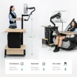 INGREM Left Rudder Adjustable Height Standing Desk with Monitor Arm-145626