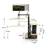 INGREM Left Rudder Adjustable Height Standing Desk with Monitor Arm-145627