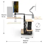 INGREM Left Rudder Adjustable Height Standing Desk with Monitor Arm-145628