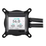 ASUS Prime LC ARGB LCD all-in-one CPU liquid cooler with sharp screen showcasing CPU & GPU information - Black-145650