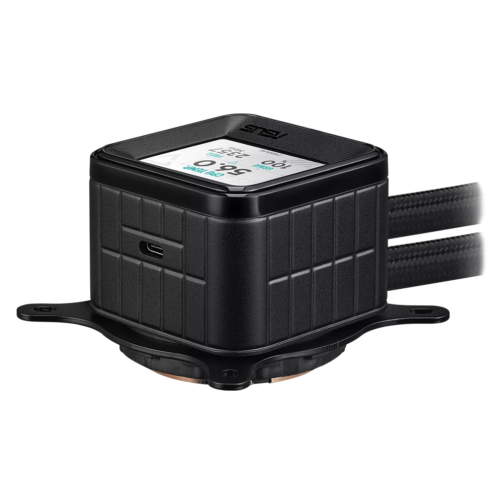 ASUS Prime LC ARGB LCD all-in-one CPU liquid cooler with sharp screen showcasing CPU & GPU information - Black-145651 ASUS Prime LC ARGB LCD all-in-one CPU liquid cooler with sharp screen showcasing CPU & GPU information - Black-145651