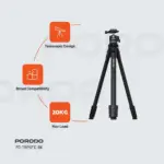 Porodo Ultra-Light Aluminum Tripod - Black-145656