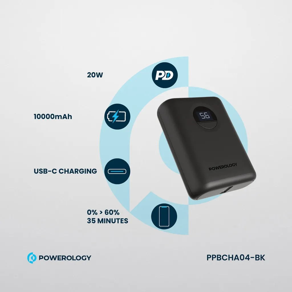Powerology Ultra-Compact 10000 mAh Fast Charging Power Bank-145703 Powerology Ultra-Compact 10000 mAh Fast Charging Power Bank-145703