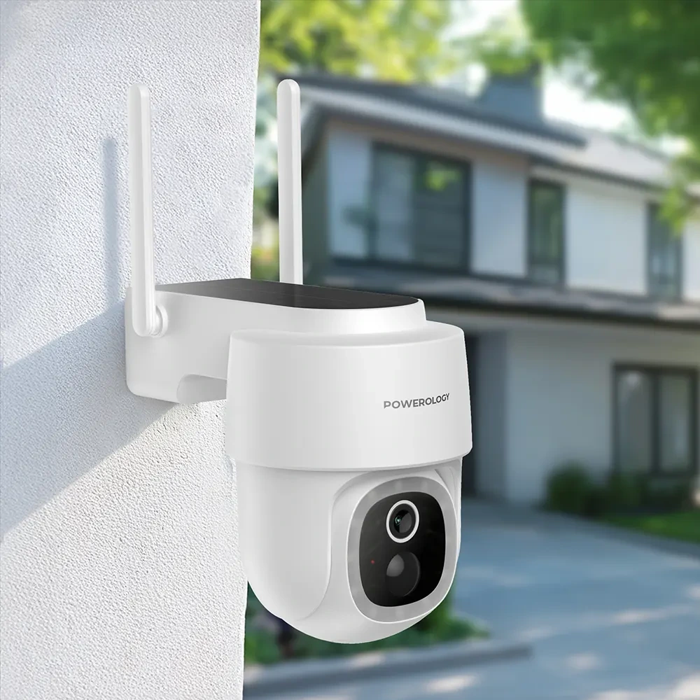 Powerolgoy Built-In Solar Pan & Tilt Outdoor Camera - White-0 Powerolgoy Built-In Solar Pan & Tilt Outdoor Camera - White-0