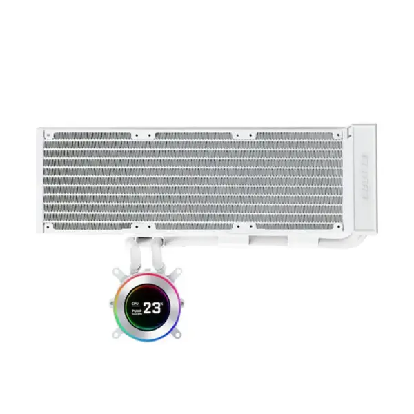 LIAN LI Hydro-Shift II LCD-C 360mm Fanless CPU Cooler with 2.1" IPS LCD Screen - White-0