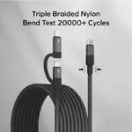 Momax Mag.Link Duo Magnetic USB-C to USB-C & Lightning Cable 60W Up to 2m - Black-145811