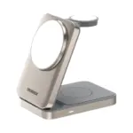 Momax 1-Charge Q.Port 3-in-1 Foldable Qi2 15W Magnetic Wireless Charging Stand - Titanium-thumbnail