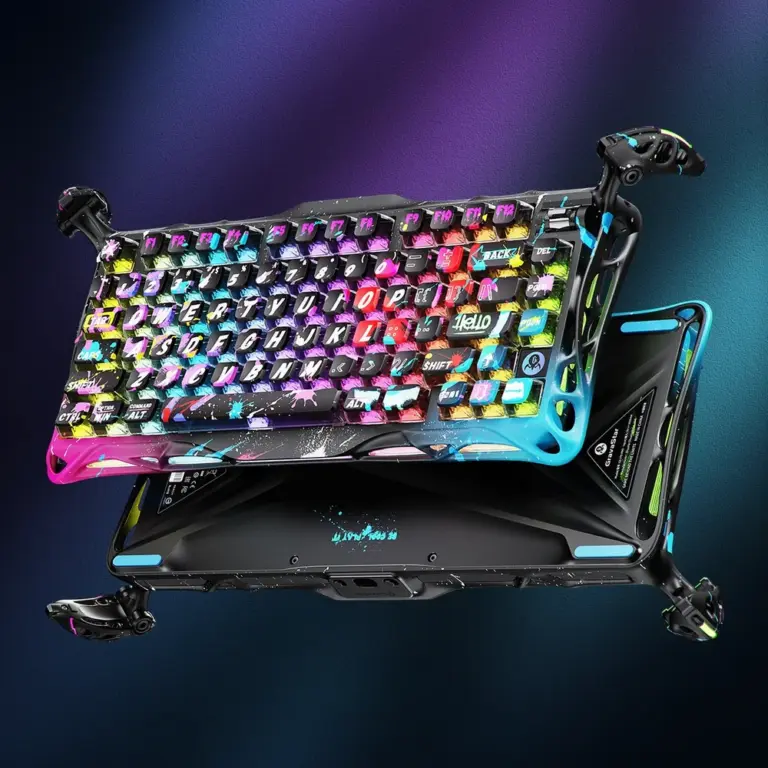 GravStar Mercury V75 Pro 75% Hall Effect Magnetic Switch Gaming Keyboard - Neon Graffiti-0