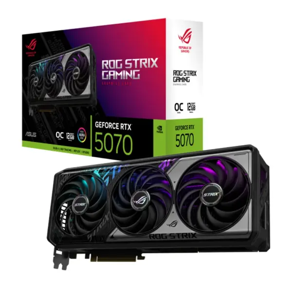 ASUS ROG STRIX NVIDIA GEFORCE RTX 5070 OC 12GB GDDR7 DLSS 4 Graphics Card - Black-0