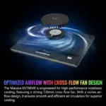 ThermalTake Massive Extreme NoteBook Cooler, Supports Upto 18", Temperature Display And Lighting Control - Black-146509