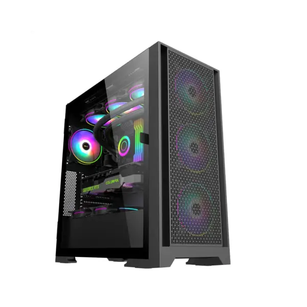 Lingfeng Atx Gaming Pc Case - Black-0