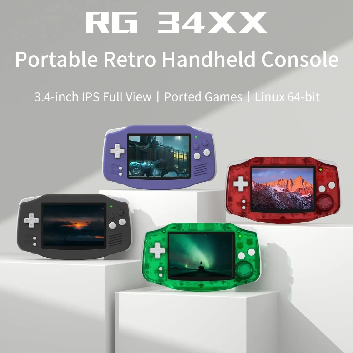 RG34XX Retro Handheld Game Console 64GB – Red-147822 RG34XX Retro Handheld Game Console 64GB – Red-147822