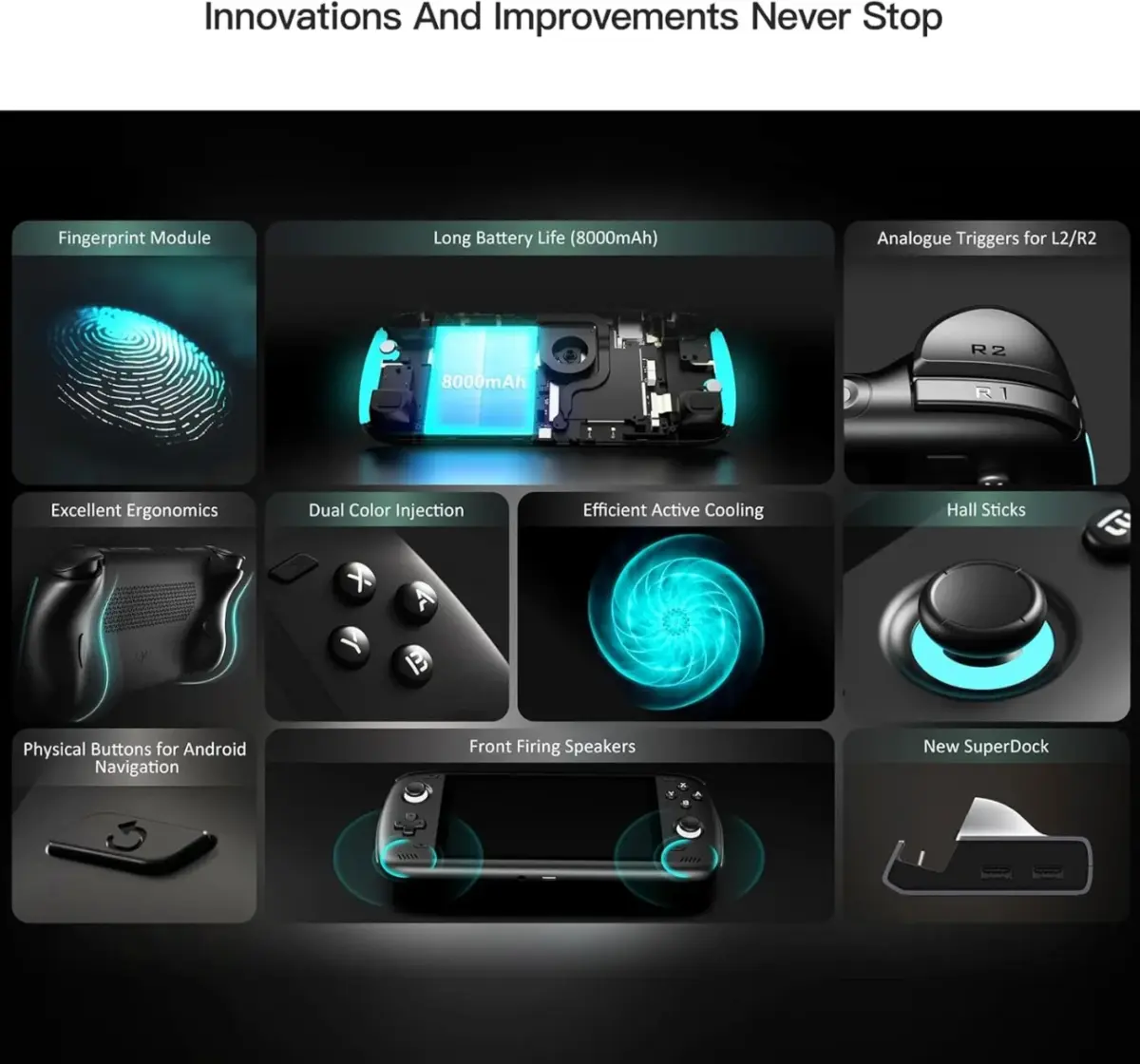 AYN Odin 2 – 6" Android Gaming Handheld 12+256GB - Clear Blue-147845