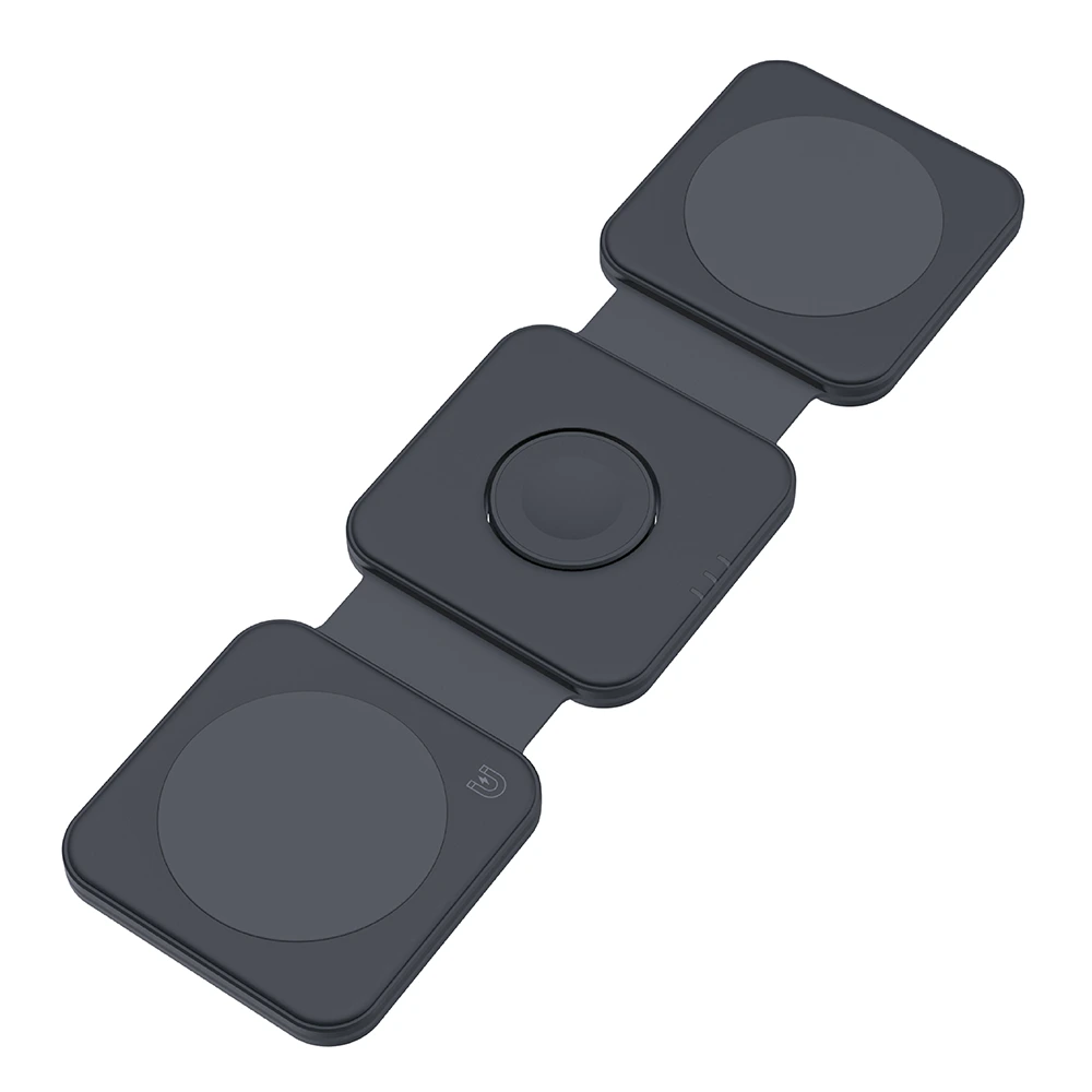 Dviced 3-in-1 Foldable Magnetic Wireless Charger - Black-thumbnail Dviced 3-in-1 Foldable Magnetic Wireless Charger - Black-thumbnail