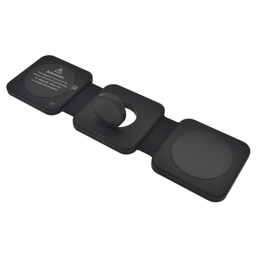 Dviced 3-in-1 Foldable Magnetic Wireless Charger - Black-147223 Dviced 3-in-1 Foldable Magnetic Wireless Charger - Black-147223
