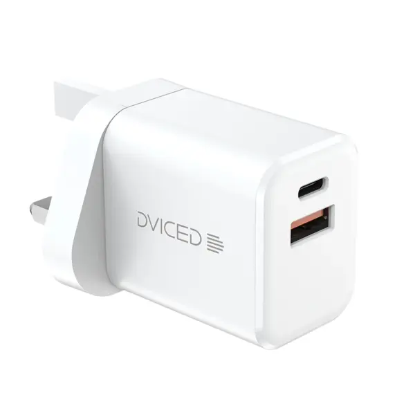 Dviced Wall Charger 35w Gan 1 Usb-a 1 Usb-c Uk - White-0