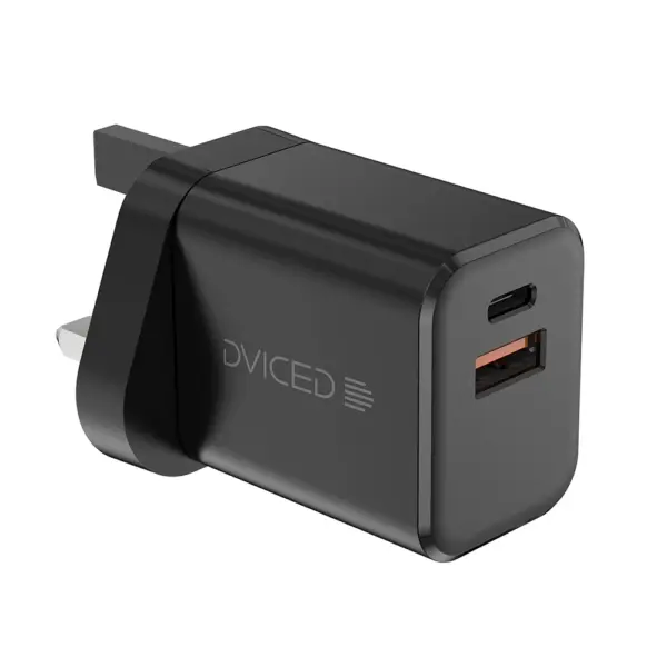 Dviced Wall Charger 35w Gan 1 Usb-a 1 Usb-c Uk - Black-0