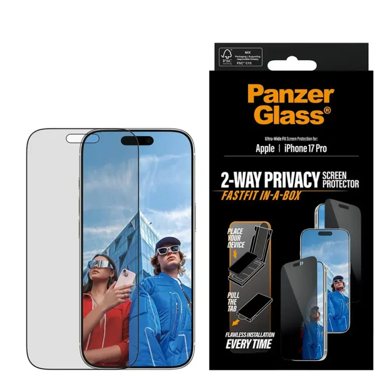 Panzerglass Privacy Screen Protector For Iphone 17 Pro | Ultra-wide Fit W. Fastfit In-a-box-0