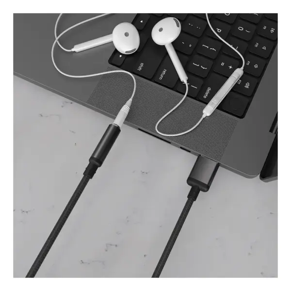 Porodo Audiolink Female 3.5mm To Usb-a Audio Jack Adapter - Black-0