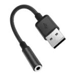 Porodo Audiolink Female 3.5mm To Usb-a Audio Jack Adapter - Black-thumbnail